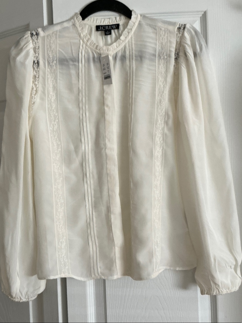 J CREW Cream Lace-Trim Victorian NWT Size 0